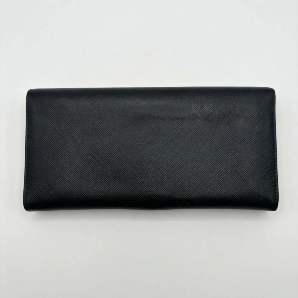 Authentic Salvatore Ferragamo Gancini Saffiano Continental Wallet + COA
